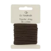 Corde en polyester 1.5 mm pour attache sucette/tétine - Marron foncé x10 m