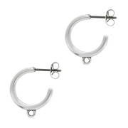 Créoles 1 anneau à décorer 19 mm - Placage Argent fin vieilli x2|raw }}