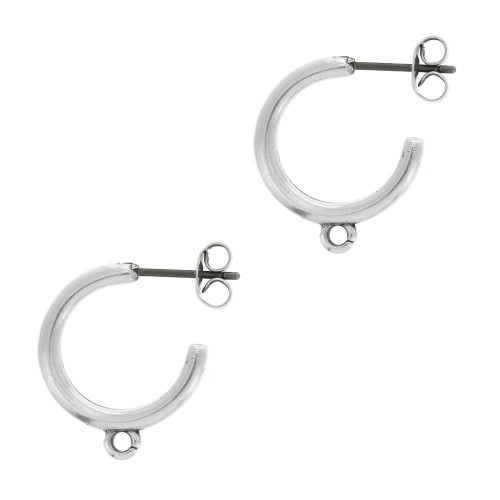 Créoles 1 anneau à décorer 19 mm - Placage Argent fin vieilli x2