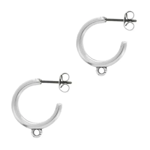 Créoles 1 anneau à décorer 19 mm - Placage Argent fin vieilli x2