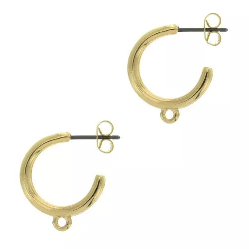 Créoles 1 anneau à décorer 19 mm - Doré à l'or fin x2
