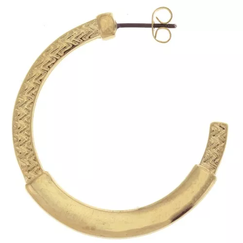 Créoles fantaisie ethnique 39 mm - Doré à l'or fin x2