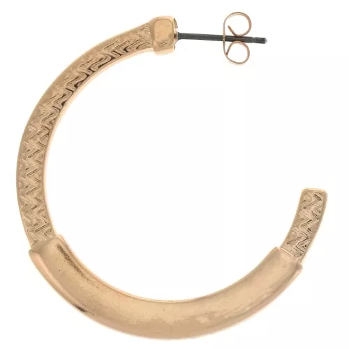 Créoles fantaisie ethnique 39 mm - Doré Rose x2