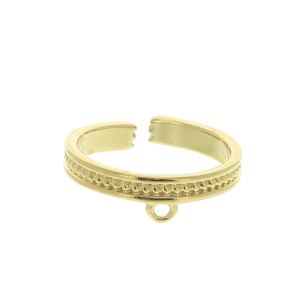 Bague Réglable En Plaqué Argent Avec Pierre Golden Rutile Ovale 60 Carats - Style Ethnique