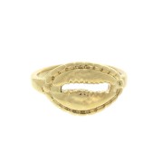 Bague réglable avec coquillage cauri - Doré à l'or fin x1|raw }}