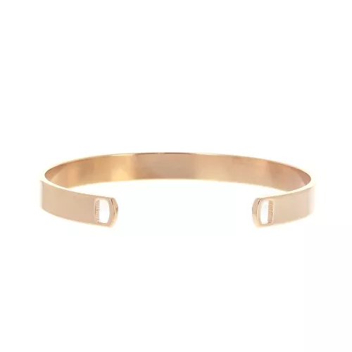 Bracelet jonc en laiton 2 trou 6x150 mm - Doré Rose x1