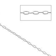 Chaîne fine maille Forçat ovale allongée 1 mm - Placage argent fin x1m|raw }}