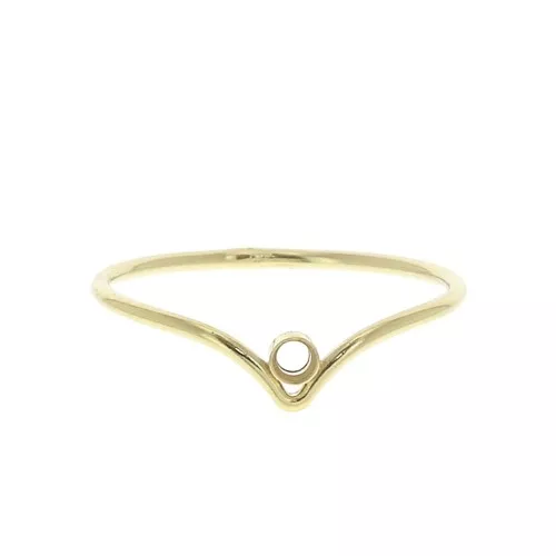 Bague chevron serti pour cabochon 1088 2.2mm Taille 54 Gold filled (or laminé) x1