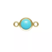 Intercalaire rond 4.6 mm Imitation Turquoise-- Gold filled (or laminé)  x1