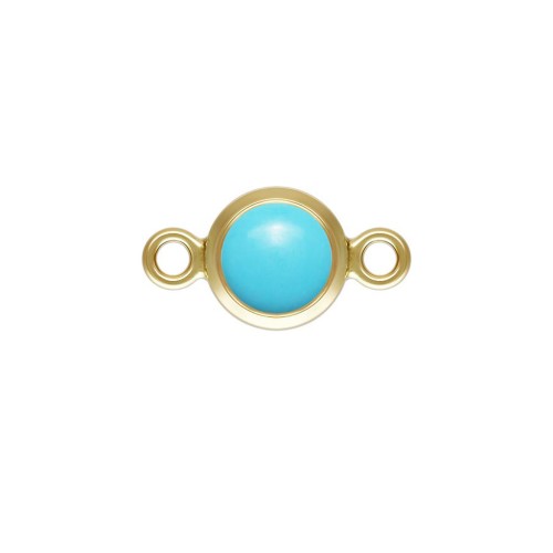 Intercalaire rond 4.6 mm Imitation Turquoise-- Gold filled (or laminé)  x1