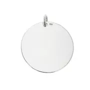 Breloque médaille à graver avec anneau ouvert - 22 mm en Argent 925 x1