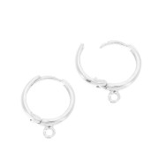 Dormeuses créoles forme ronde avec anneau ouvert 17 mm - Argent 925 x2|raw }}