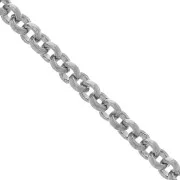 Chaîne maille Jaseron 3.5 mm Rhodié x1m