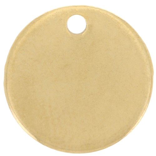 Sequin rond 12 mm - médaille à graver en Acier inoxydable 304 Doré x1