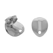 Clous d'oreilles ovale design 11x8.6 mm avec 1 trou en Acier inox 304 x2|raw }}