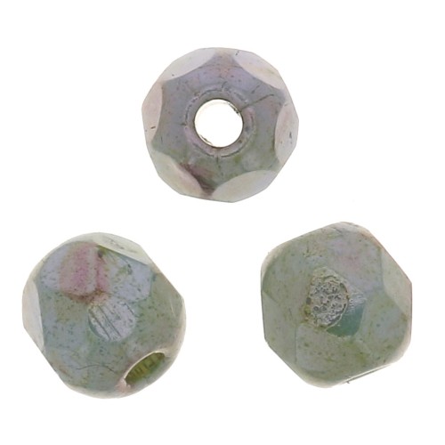 Facettes 3 mm Chalk White Blue Luster x50