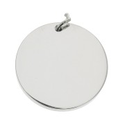 Pendentif rond travaillé 20 mm avec anneau ouvert en Acier inox x1