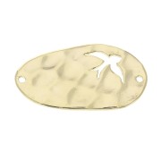 Intercalaire irrégulier martelé - colombe ajourée 25x14 mm Plaqué Or 3 microns x1|raw }}