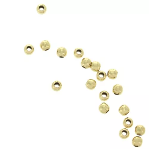 Perles rondes - 2 mm en Argent 925 Doré à l'or fin x100