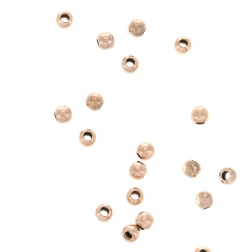 Perles rondes - Fabrication européenne - 2 mm Argent 925 Doré Rose x100