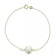 Bracelet intercalaire chaîne maille forçat limée 1.3 mm Plaqué Or 3 microns x16 cm