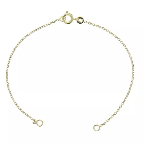 Bracelet intercalaire chaîne maille forçat limée 1.3 mm Plaqué Or 3 microns x18 cm