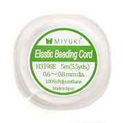 Miyuki Elastic Beading Cord 0.6 - 0.8 mm Blanc x5 m|raw }}