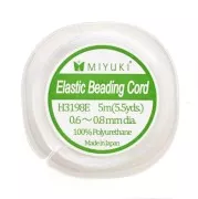 Miyuki Elastic Beading Cord 0.6 - 0.8 mm Blanc x5 m