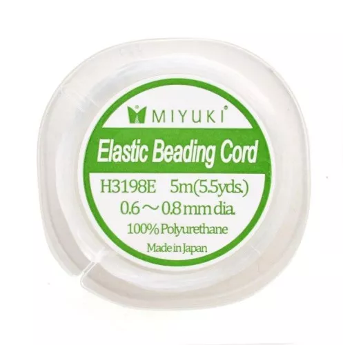 Miyuki Elastic Beading Cord 0.6 - 0.8 mm Blanc x5 m