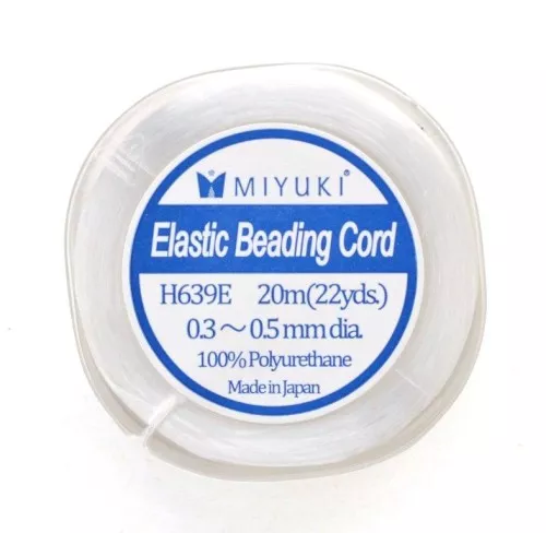 Miyuki Elastic Beading Cord 0.3 - 0.5 mm - Blanc x20 m