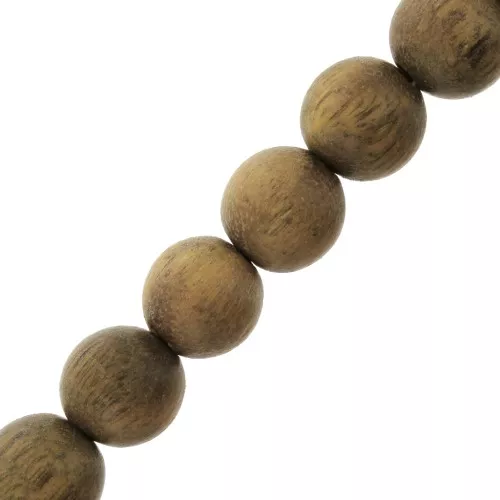 Perles rondes en bois d'Aloes 8 mm - Naturel x10