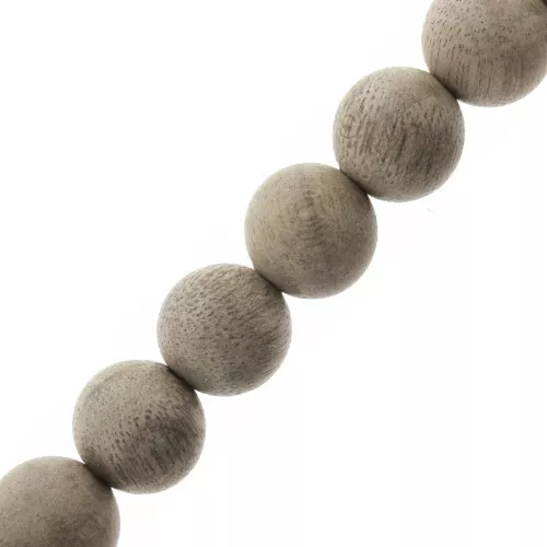 Perles rondes en bois de Jujubier 8 mm - Naturel x10