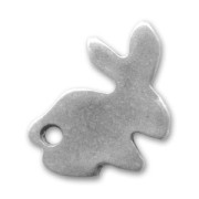 Breloque lapin 15 mm argenté vieilli x1|raw }}