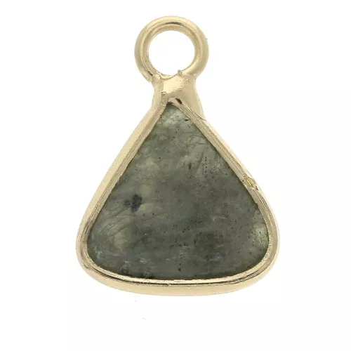 Pendentif triangle avec pierre imitation gemme Labradorite 16x12.5 mm Doré x1