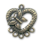 Intercalaire décor papillon 5 rangs 25 mm bronze x1|raw }}