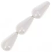 Perles poires nacrées 16x9 mm - White x10