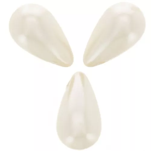 Gouttes nacrées 9x16 mm White x10