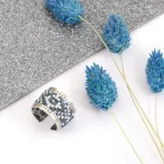 Bague réglable multi-trous spécial tissage de perles Miyuki 15.7mm Acier inox Doré