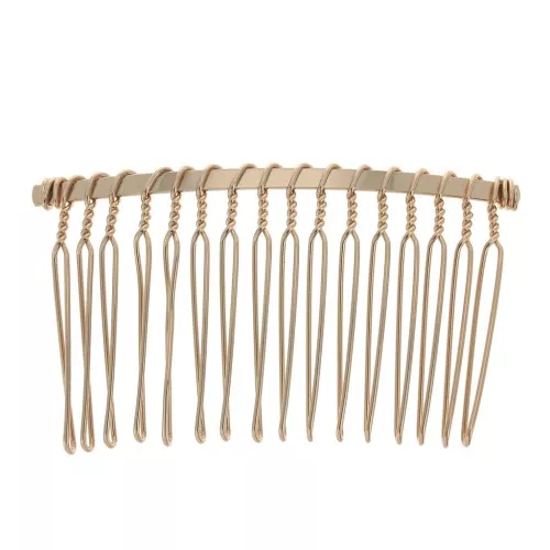 Barrette peigne à cheveux  62x35 mm Doré rose x1