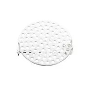 Support de broche tamis rond 25.5 mm à décorer - Placage Argent fin x1
