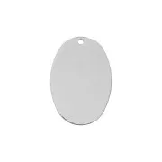 Pendentif ovale en laiton martelé 26.5x17 mm - Rhodié x1