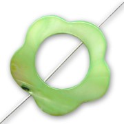 Perle fleur évidée 30 mm Vert x1|raw }}