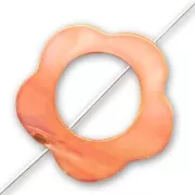 Perle fleur évidée 30 mm Orange x1