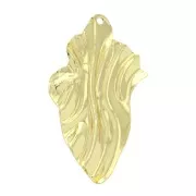 Pendentif irrégulier effet plissé en laiton 45x25 mm - Doré x1