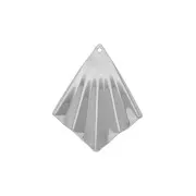 Pendentif triangle effet plissé en laiton 35x27 mm - Rhodié x1