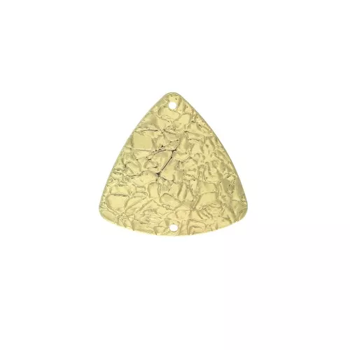 Intercalaire triangle irrégulier martelé 2 trous 26 mm - Doré x1