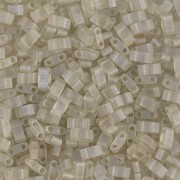 Miyuki Half Tila Beads 5x2.3x1.9mm HTL-3173 - Matte Transparent Oyster Luster x10g