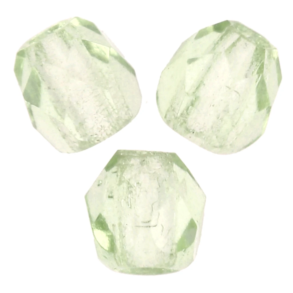 20 Perles Facettes De Bohême 8mm - Olivine AB (effet Arc-en-ciel) - Preciosa - Neuf - Fabriqué En France