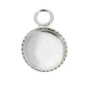Serti pendentif pour cabochon rond fond plat 8 mm en Argent 925 x1|raw }}