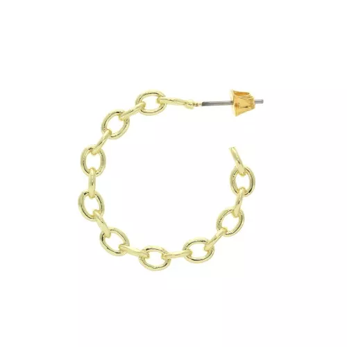 Créoles clous d'oreilles effet chaîne à décorer 29 mm - Doré x2